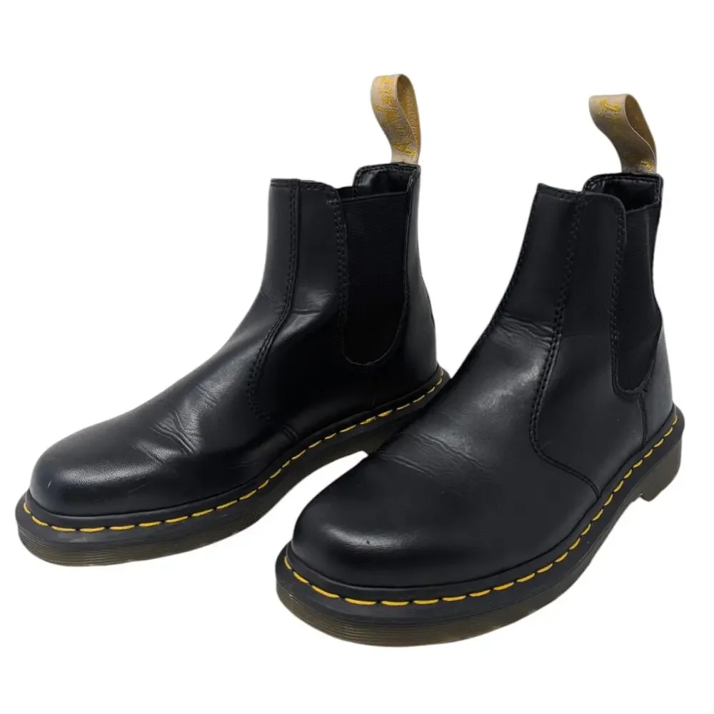 Dr. Martens 2976 Vegan Chelsea Boots Black Faux Leather Unisex UK6 USL8